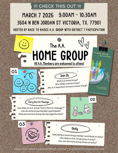 The A.A. Home Group and Service 2026